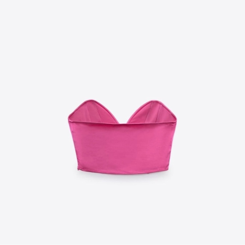 New ZARA Hot Pink Corset Bustier - Picture 4 of 5